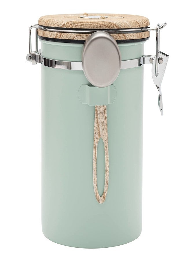TEDSWAIT Coffee Canisters Airtight Coffee Bean Storage Container Kitchen Stainless Steel Food Storage Container with Scoop Date Tracker & CO2 Valve 61Fl Oz (Green) - Image 1